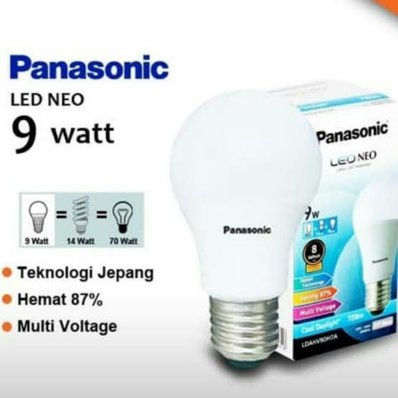 Lampu LED Panasonic 9 watt (putih/kuning)