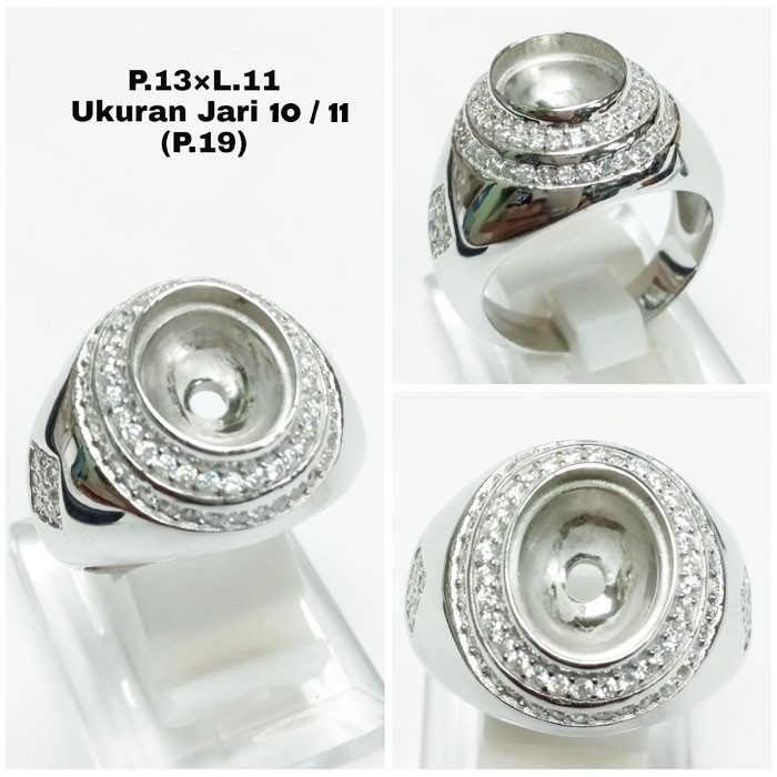 Cincin Perak Pria Ikat Batu Cincin Emban Batu Cangkang Batu Cincin Perak