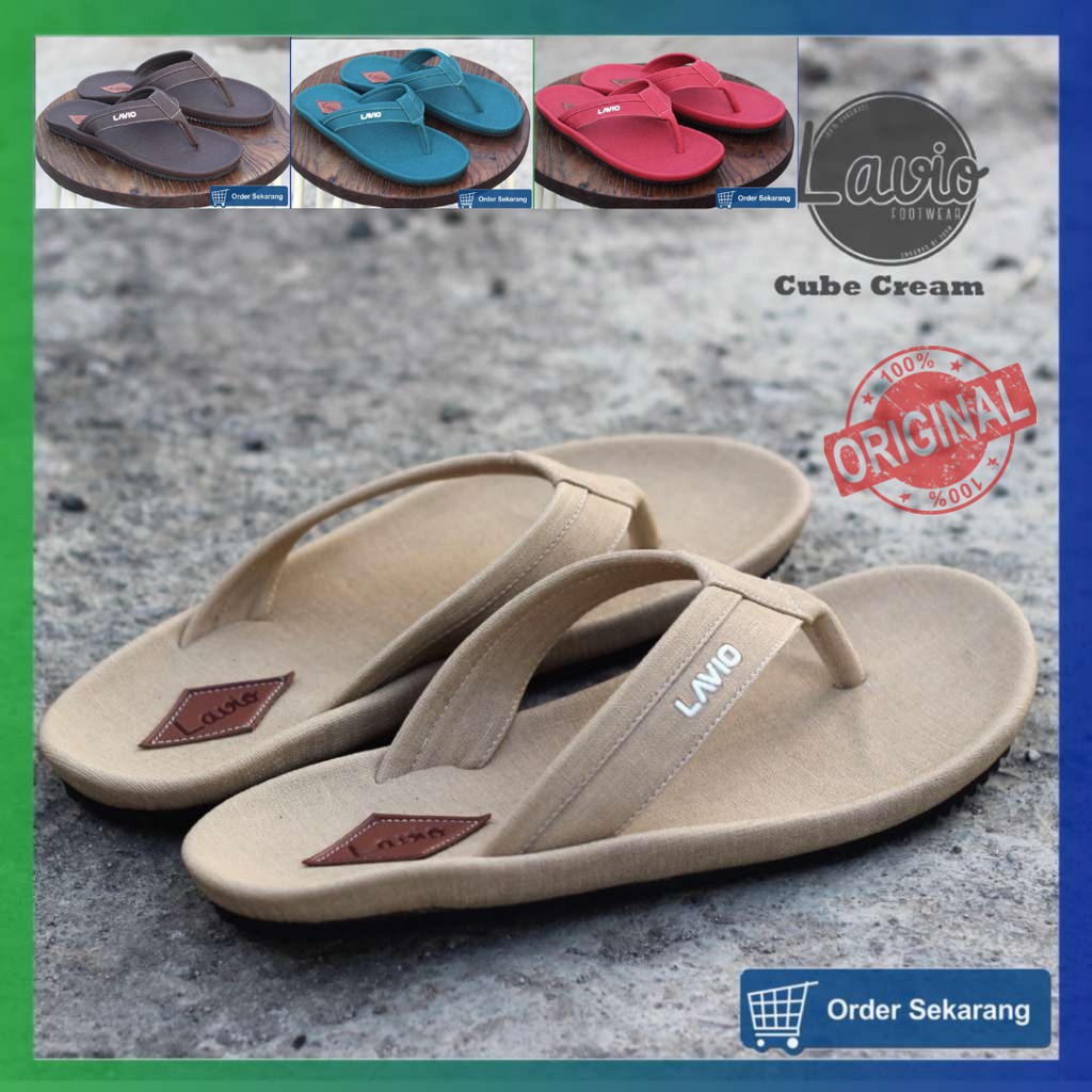 SANDAL JEPIT PRIA KUALITAS DISTRO PREMIUM TERBARU KEREN DENGAN TREND TERKINI LAVIO CUBE ORIGINAL