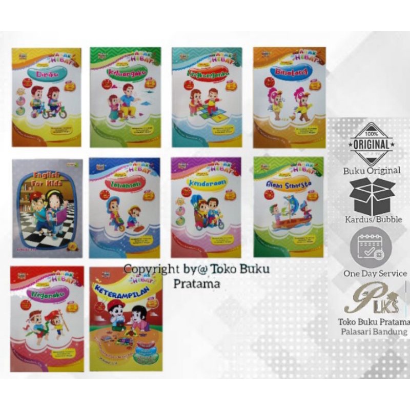 Paket Tematik/Majalah PAUD Umur 4-5 tahun/Tk A (isi 10 buku + Sticker Peniliaian)