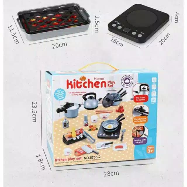 WE Mainan Anak Home Kitchen Play set 36Pcs / Mainan Masak Dapur / Peralatan Kitchen Masak