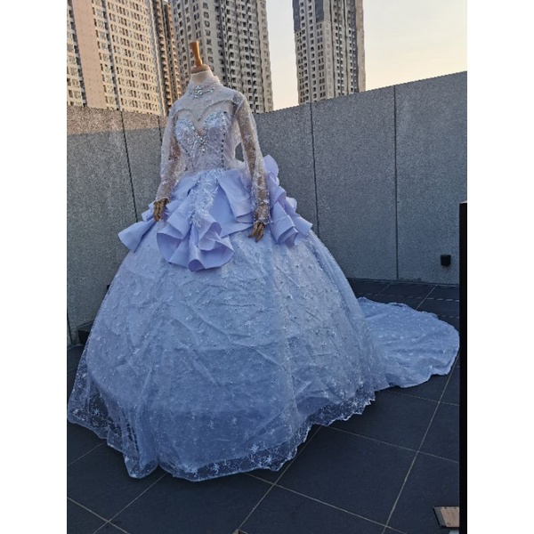 PO SALE GAUN PENGANTIN LILY BALLGOWN EKOR AKAD NIKAH PREWED FOTO PETTICOAT GAUN MUSLIMAH BESKAP