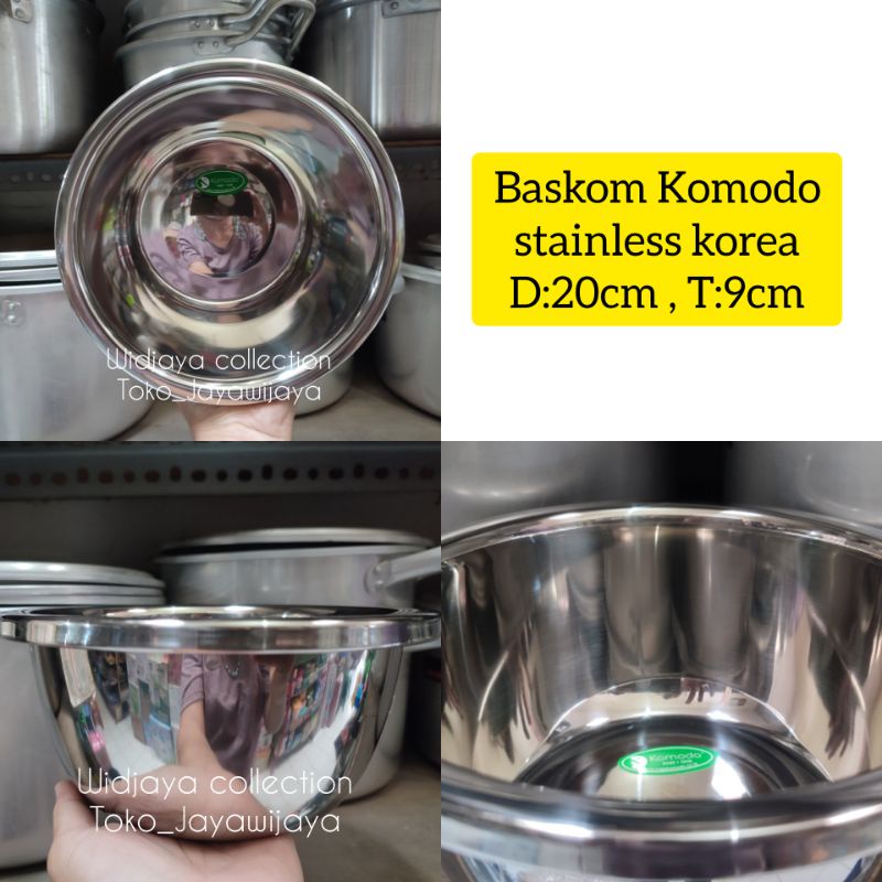 Mangkok stainless steel Komodo 20cm/mangkuk stainless