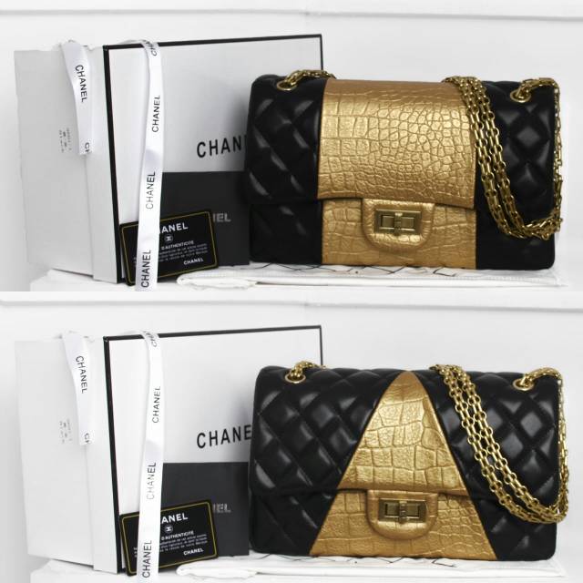 Chanel Reissue 2.55 Croc Embossed Flap Bag with Box Semipremium Authentic