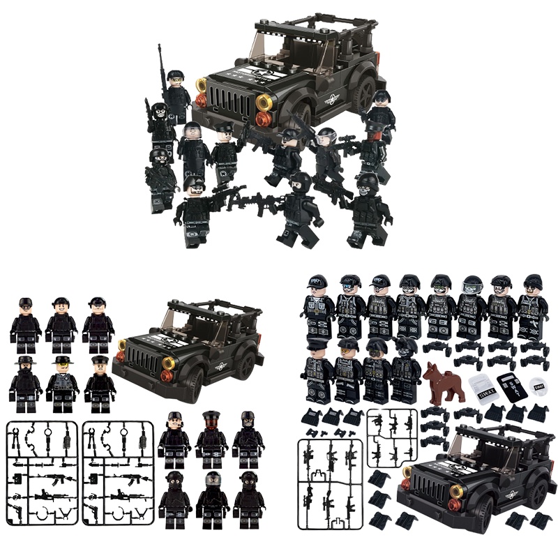 Forces 12pcs Khusus Mini Action Figure Military Weapons Aksesoris Puzzle Game