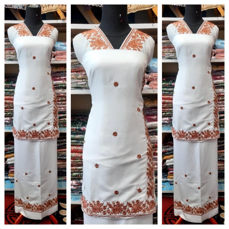 bahan/bakal baju kurung bordir bukittinggi
