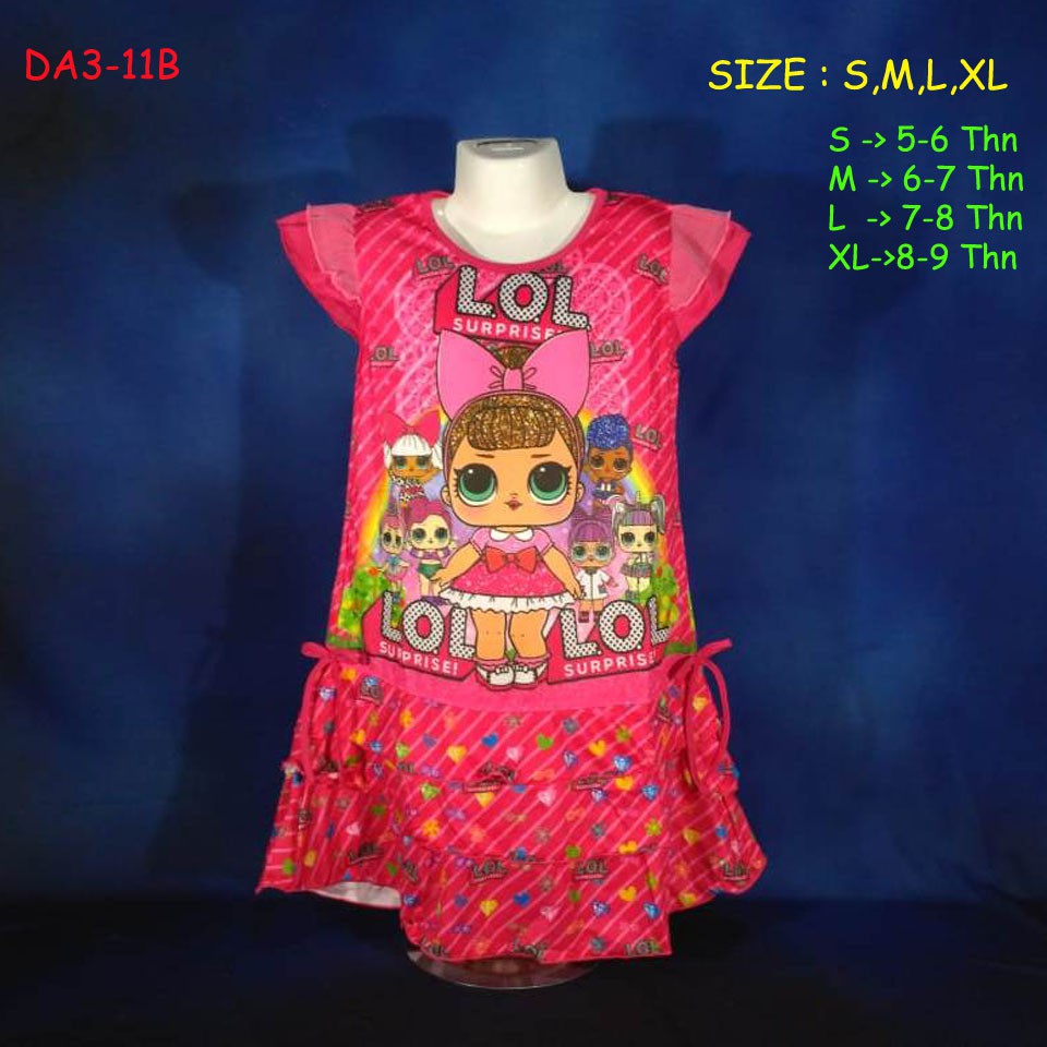 DA3 11B Daster Anak LOL Suprise Baju Tidur Size S M L XL DA3 11B Daster Anak LOL Suprise Baju Tidur Size S M L XL