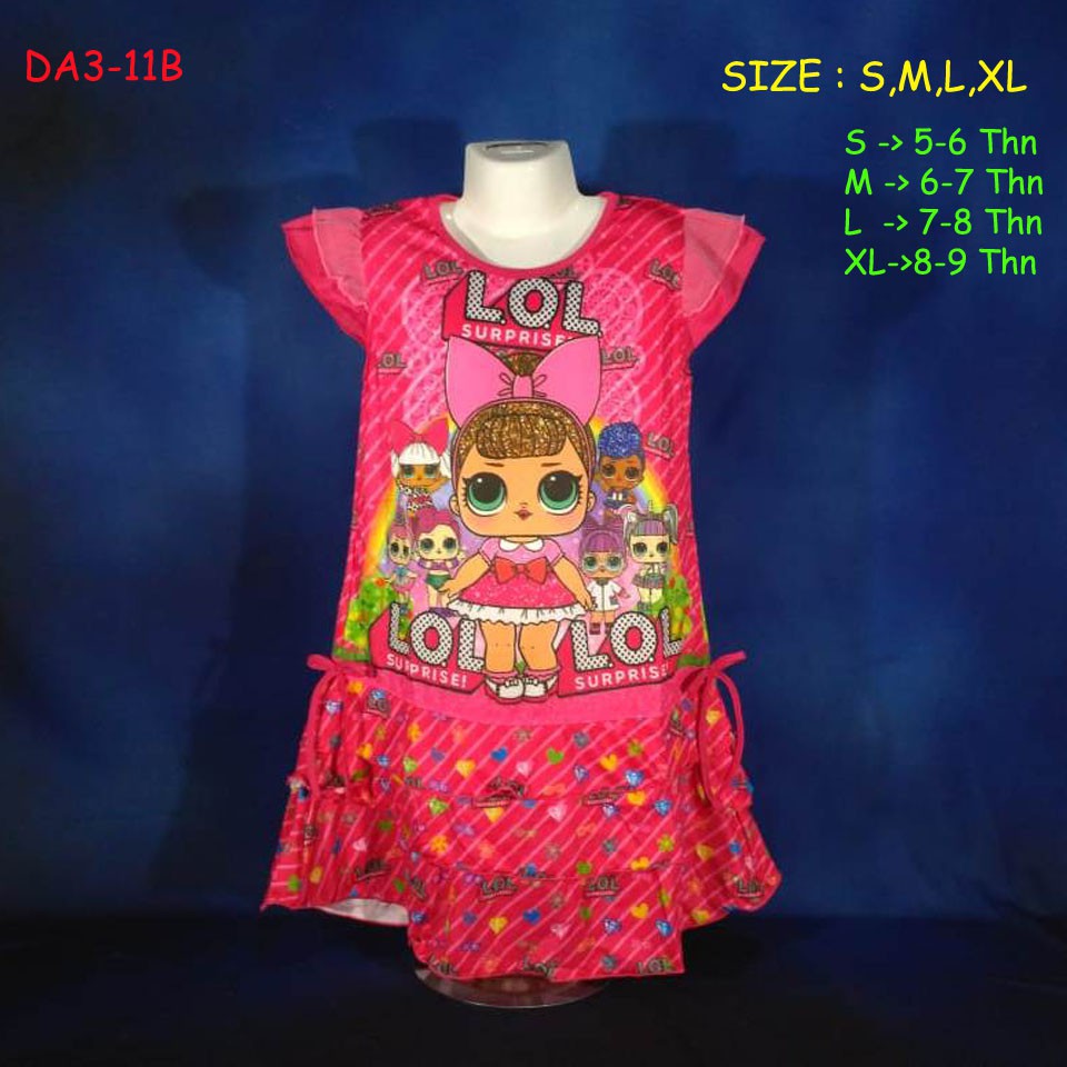  DA3 11B Daster  Anak LOL  Suprise Baju  Tidur Size S M L XL 