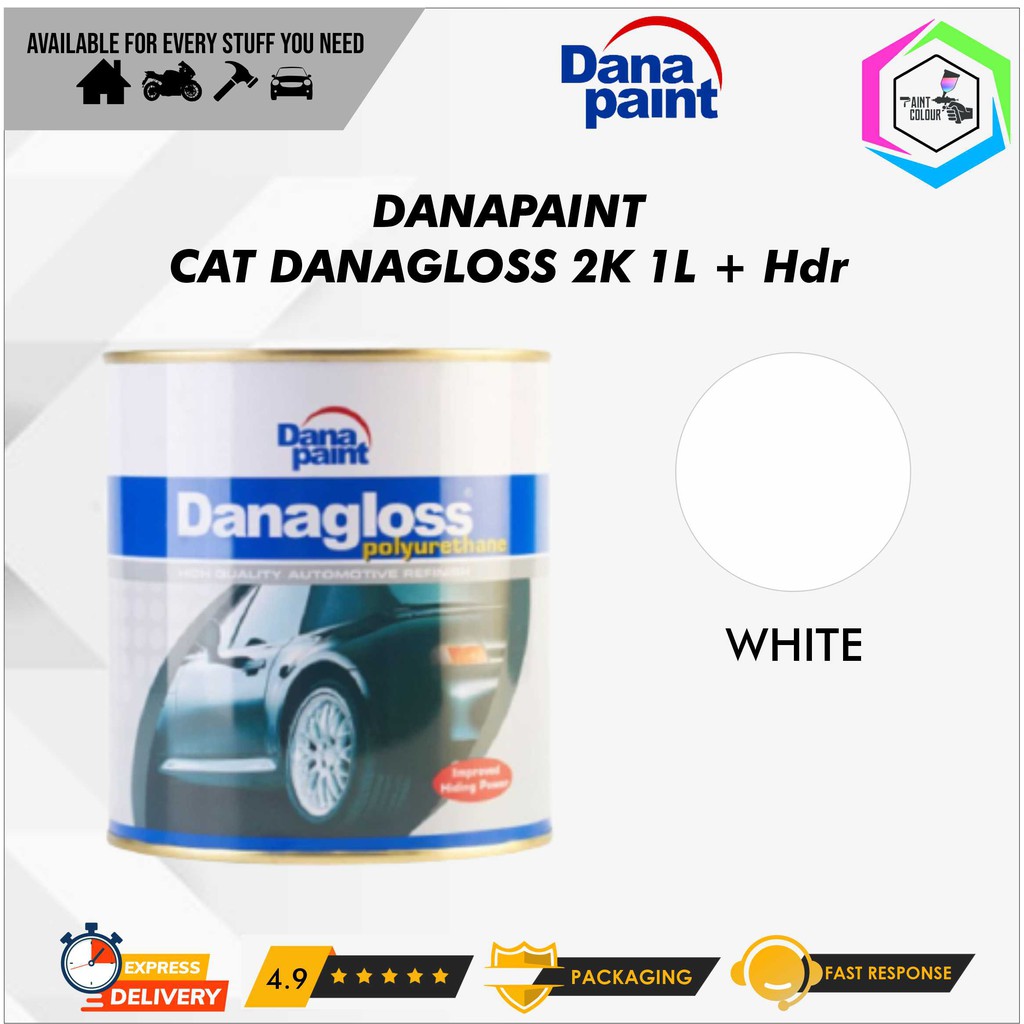 DANAGLOSS PU 2K 0001 White - Cat Duco Mobil Besi Kayu Metal