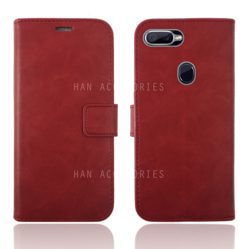 OPPO F9/A7/A5S Original Fashion Selular Flip Leather Case - Flip Cover