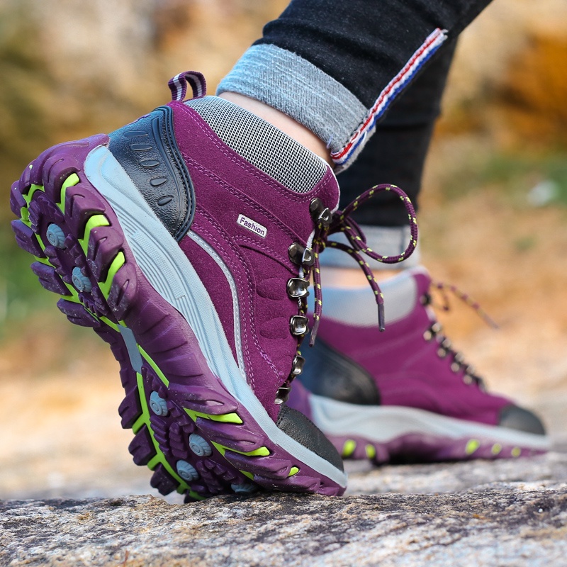 COD Sepatu Wanita Cewek Gunung Waterproof Anti-slip Sepatu Hiking Boots Sepatu Mendaki Sneaker Tali Trekking Cantik 138