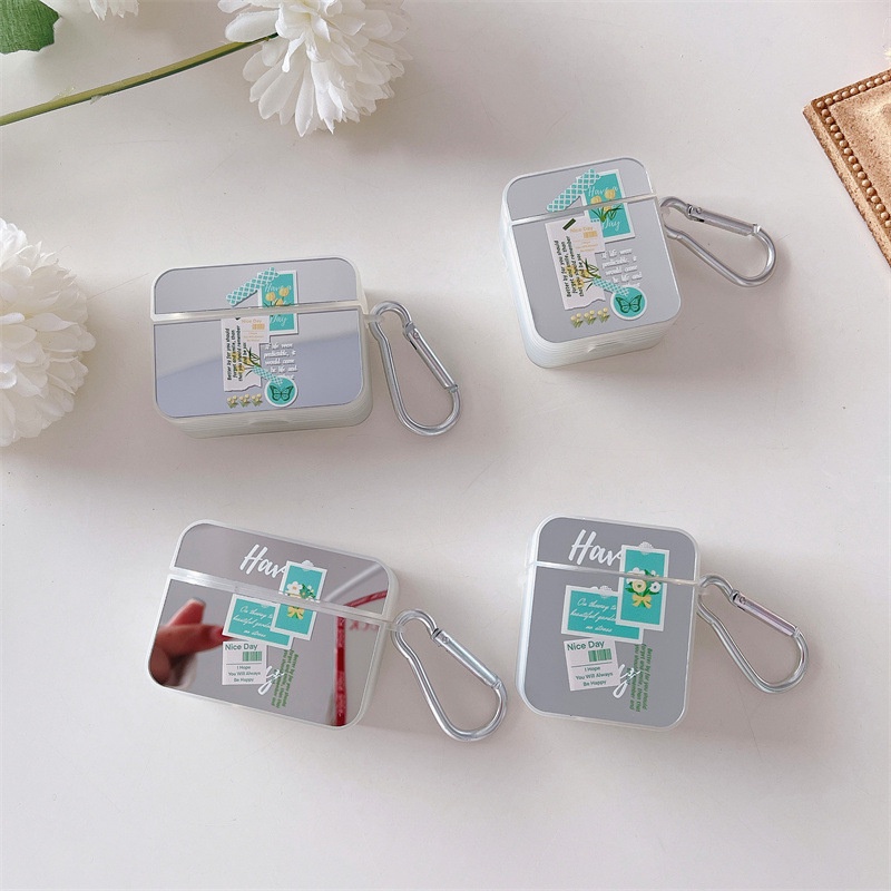 Soft Case Cover Pelindung Earphone Bluetooth Motif Label Hijau Mint Untuk Airpods 1 / 2 / 3pro / 3 / Pro3 / Airpods3