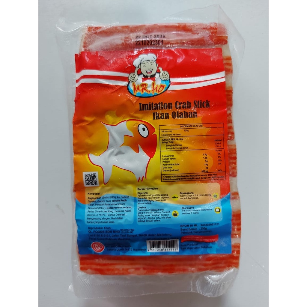 

Mr Ho / Mr. Ho Crab Stick 250gram Crab Stik Kepiting