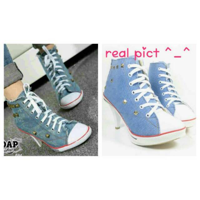 High heels boot GHS CJ Biru Muda