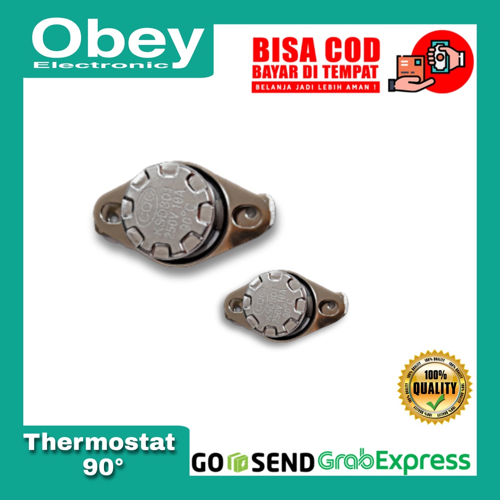 Termostat / Thermostat Bimetal Sensor Suhu Pemutus Arus Otomatis 250v 10a 90c