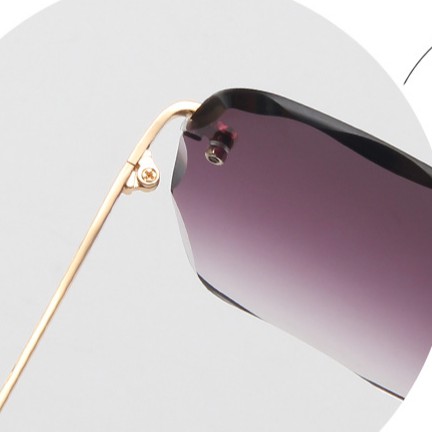 Kacamata Hitam Wanita Fashion Gaya Rimless Gradient Sunglasses