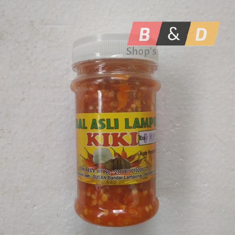

KIKI. Sambal Khas Lampung Kemasan Botol Netto 200 Gram.