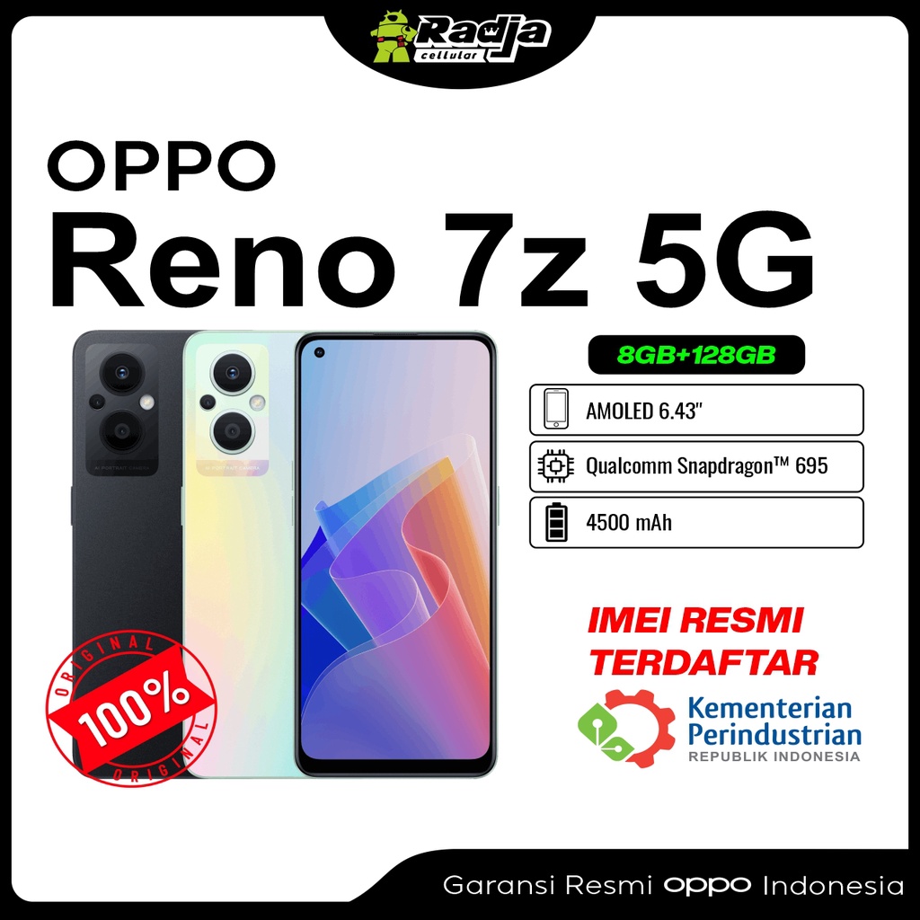 oppo reno 7z 5g 8 128 gb smartphone android original garansi resmi