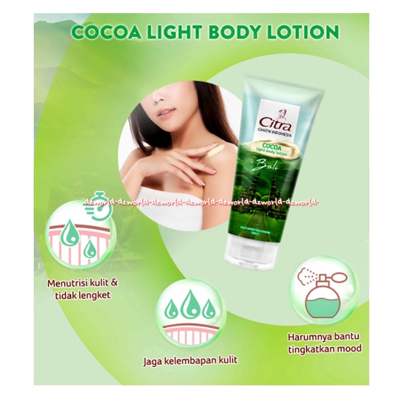 Citra Cocoa Light Body Lotion Bali 180ml Marine Collagen Raja Ampat Untuk Light Gel Body Lotion Krim Untuk Kulit Lembut Glowing Citra Cantik Indonesia