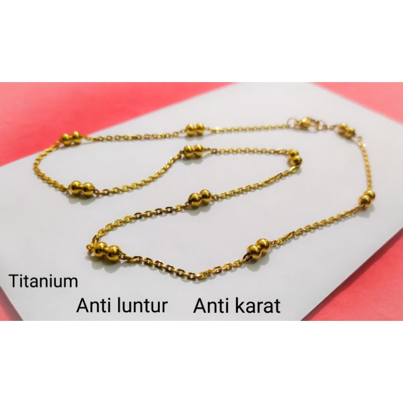 kalung titanium gold model nuri bola berlapis emas pria wanita