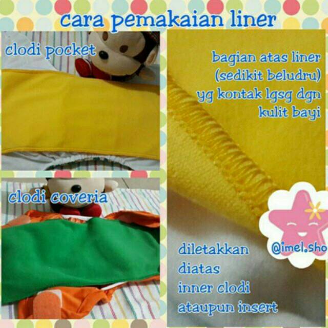 Fleece liner clodi gg alas pup popok bayi lembut tidak lembab BUKAN insert