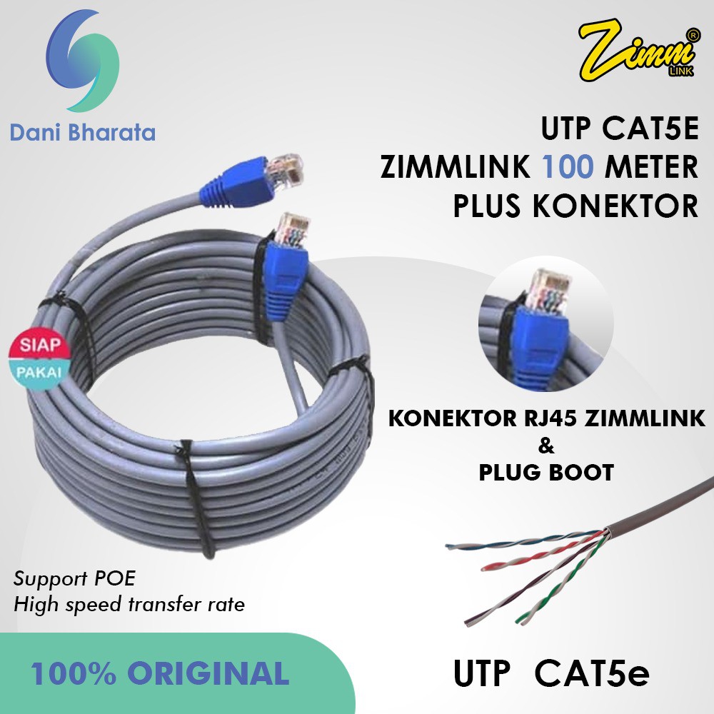 Kabel Lan UTP Cat 5e CCA Siap Pakai 100 Meter CABLE LAN UTP FTP CCA CAT 5E 100 Meter SIAP PAKAI