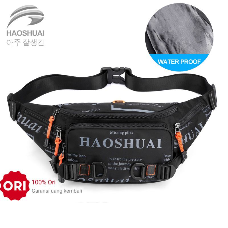 COD HAOSHUAI 5130 impor 100% Tas Selempang Pria Waistbag Pria Wanita