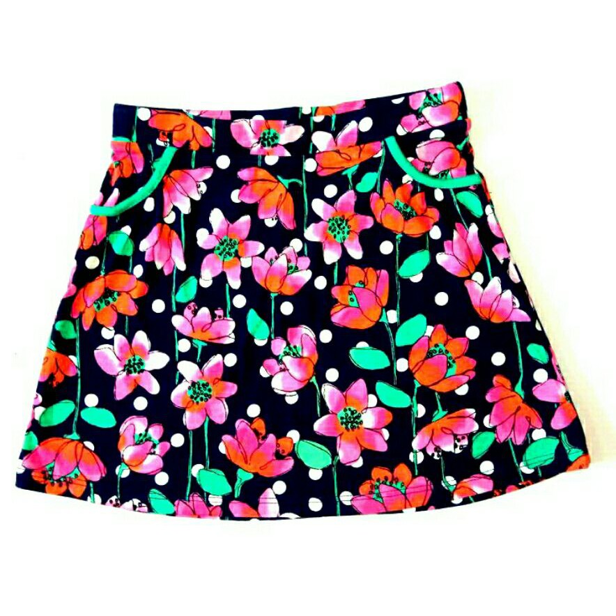 Rok anak cewek  sz 4-8 adem lucu bahan 100% katun kaos skirt a line