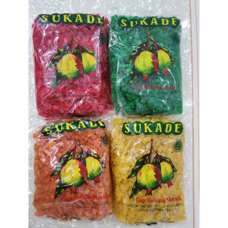 Sukade Delima 250gr 4 Pilihan Warna & Mix / Buah Kering Cincang