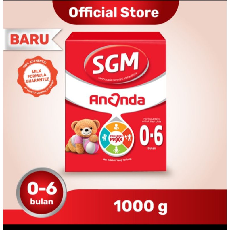 Sgm Ananda 1 0 6 Bulan Formula Bayi Bubuk 1000 Gr Shopee Indonesia