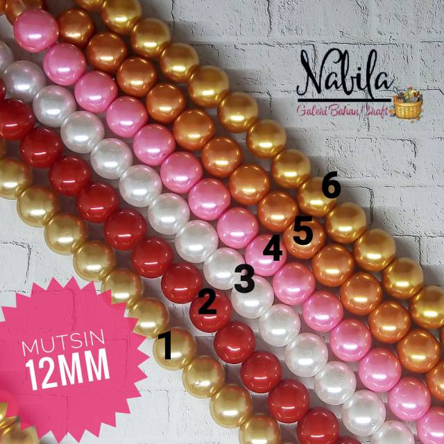  1string Mutiara sintetis 12mm mutiara berat  bahan  craft 