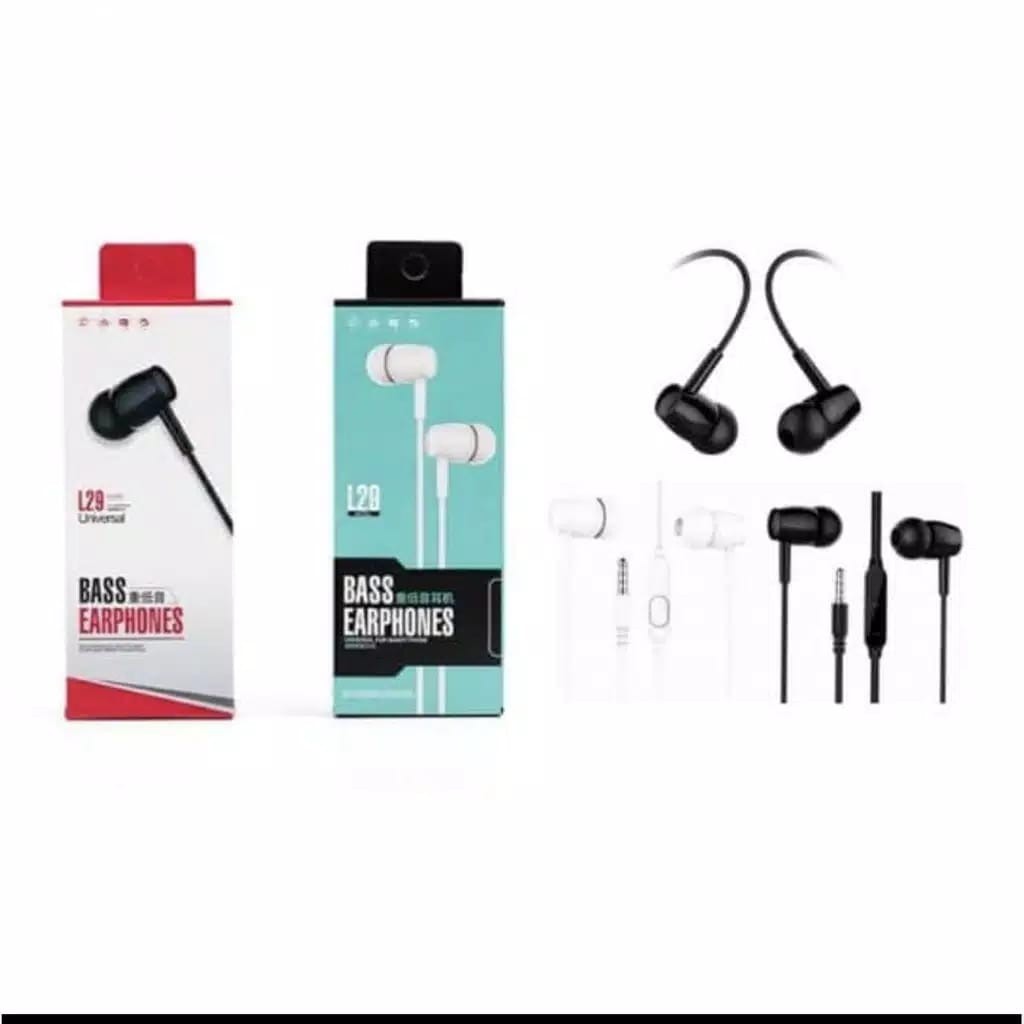 L29 Wired Headset Universal Champ Earphone Bass Stereo In-Ear with Microphone
