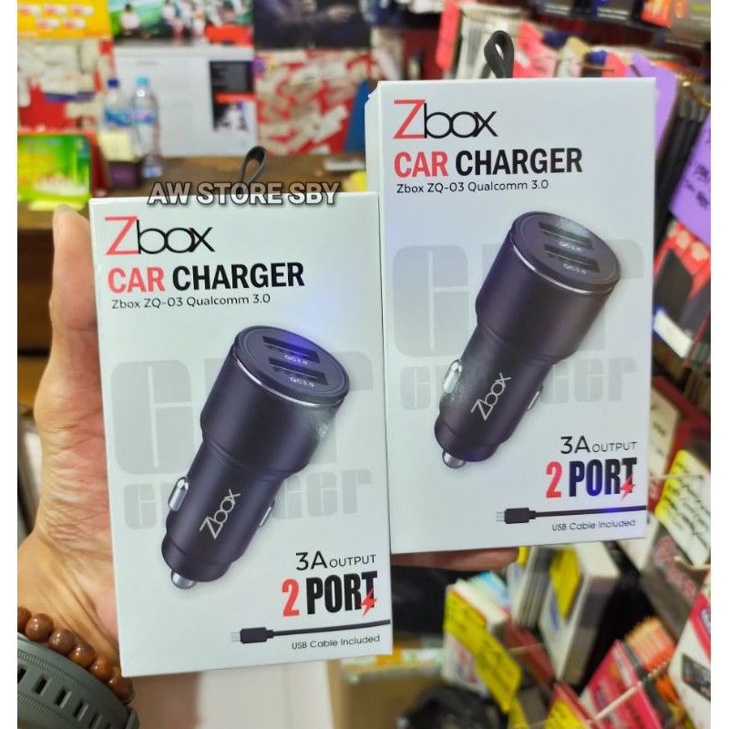 Charger mobil 3A Dual usb Quick charger 3.0 Kabel Micro Car charger by Z-box