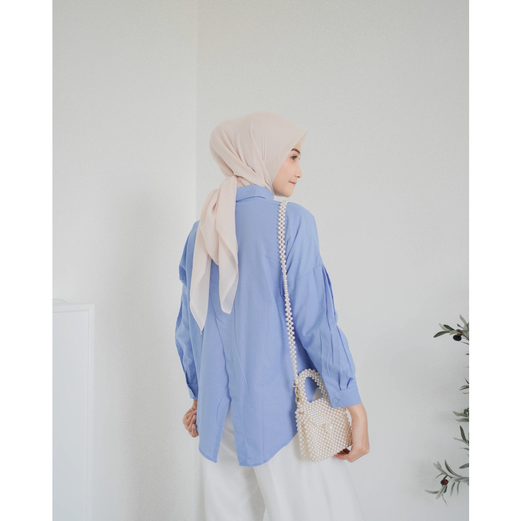 KEMEJA ATASAN WANITA OVERSIZE - Nelka Linen Shirt