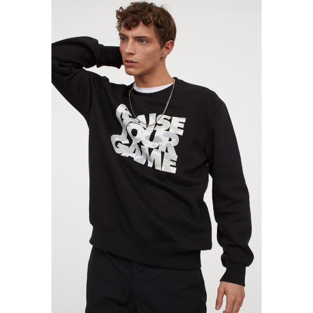 [sisa pabrik] Hooded Top Printed Hoodie HM* Motif Collection