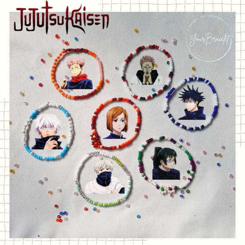 [B11] Jujutsu Kaisen | Gelang manik karakter anime Jujutsu Kaisen | Animasi kartun | bracelet beads karakter | gelang | beaded | Gojo, Yuuji, sukuna, dll