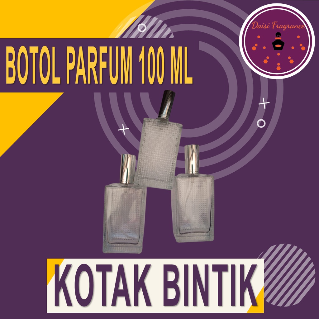 BOTOL PARFUM SPRAY KOTAK BINTIK 100 ML | BOTOL KACA