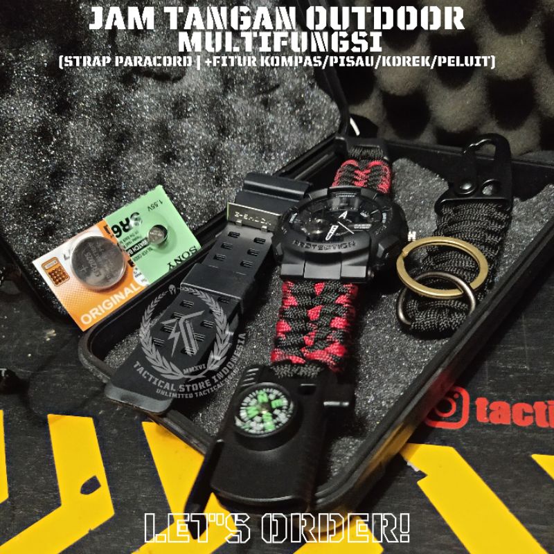 Jam Tangan Paracord Custom - Jam Tangan Tactical Outdoor Survival TSI SERIES #04