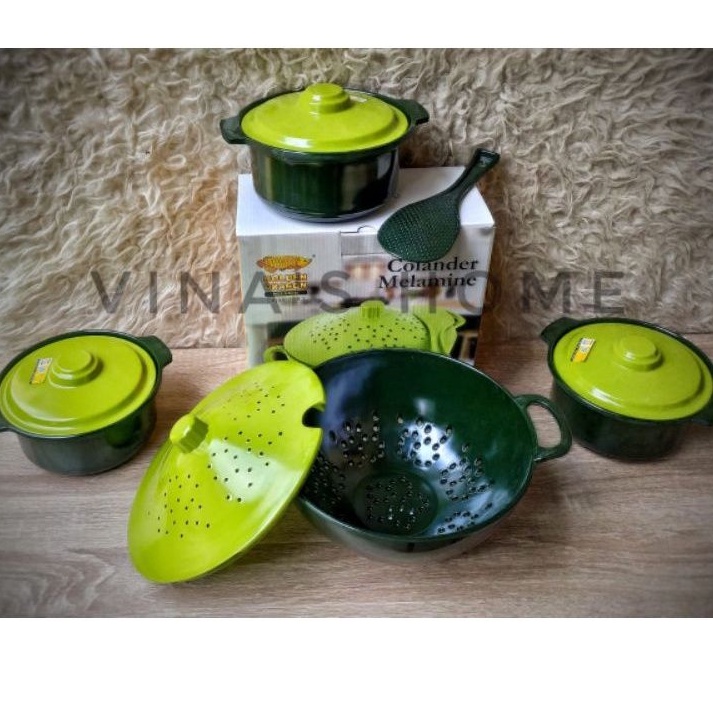 set sangku nasi dan wadah sayur melamine golden dragon
