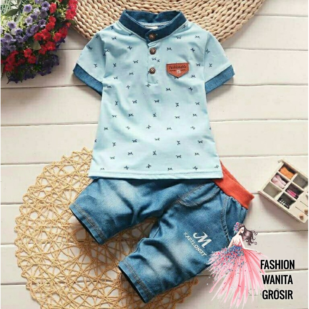 FWG - SET MORGAN KIDS / SETELAN ANAK MOTIF / SETELAN ANAK LAKI / SET ANAK PRIA