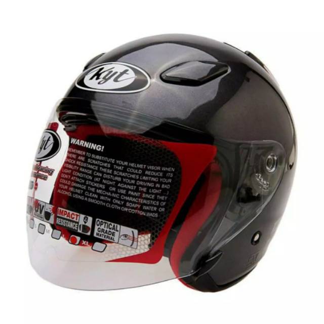 Helm KYT DJMARU DJ Maru Open Half Face Hitam Metalik Solid Black Mate Doff