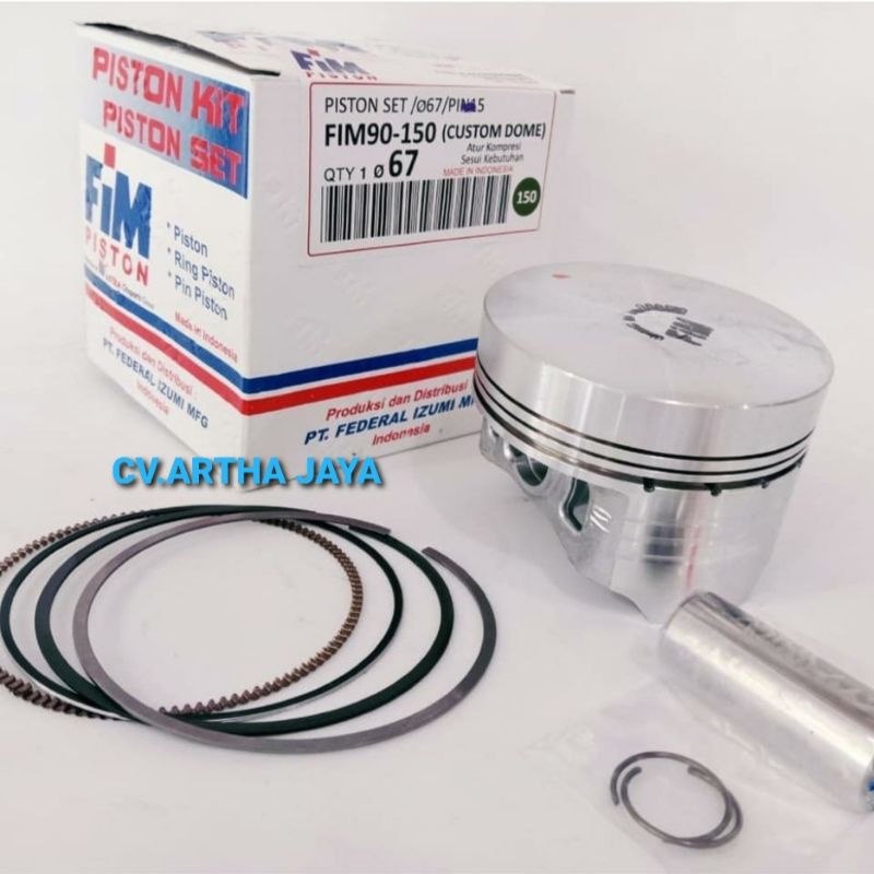 PISTON KIT FIM FIM90 CUSTOM DOME MENTAH ( 65,5 / 66 / 66,5 / 67 / 67,5 / 68 ) ( PEN 15 / PIN 15 )-1