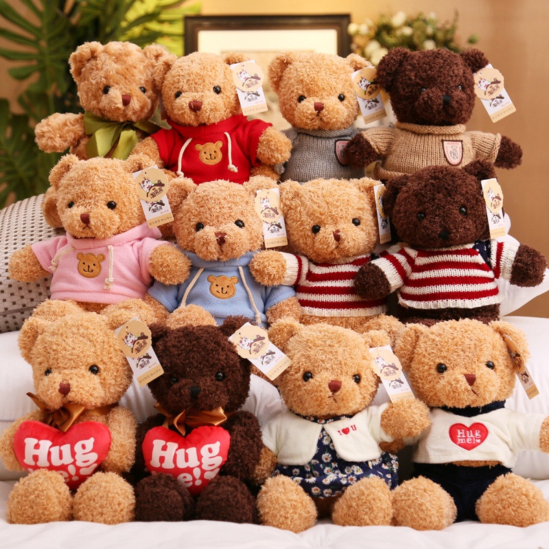 Boneka Teddy Bear Bahan Plush Ukuran 30cm Untuk Hadiah Ulang Tahun Anak