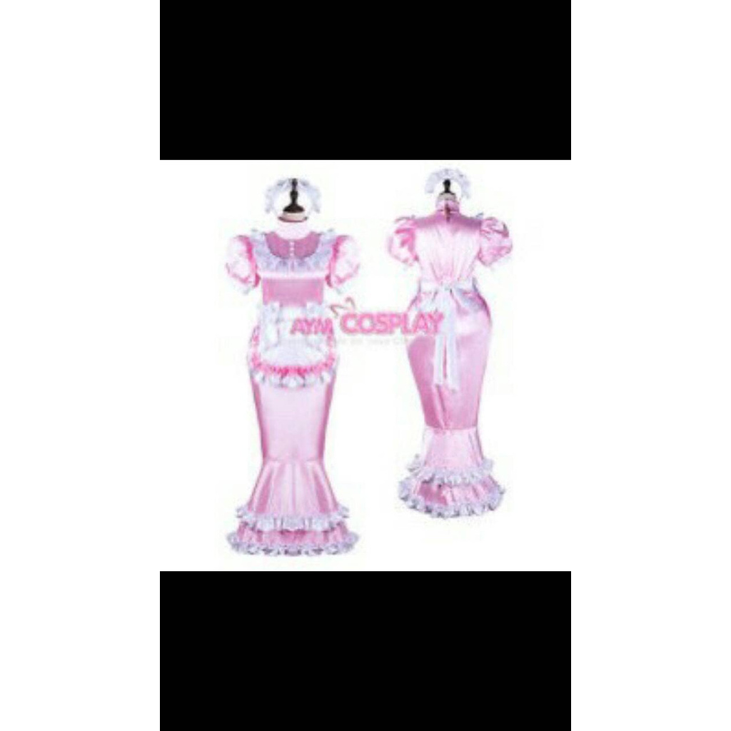 Costume cosplay long maid pink