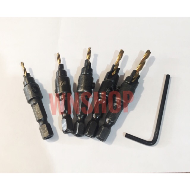 5pcs countersink drill bit set - mata bor kayu countersink