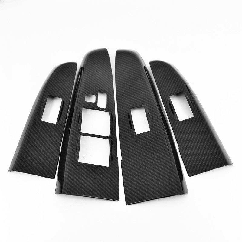 Xuming Untuk Toyota Hilux Vigo 2008 2015 Pola Serat Karbon Mobil Power Window Switch Panel Cover Hilux Interior Aksesoris Mobil