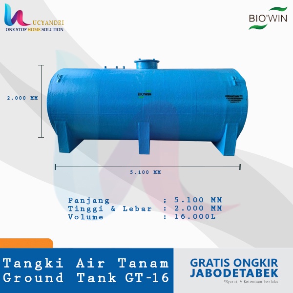 Ground Tank / Tangki Air Tanam / Pendam Toren, Tandon Air GT-16