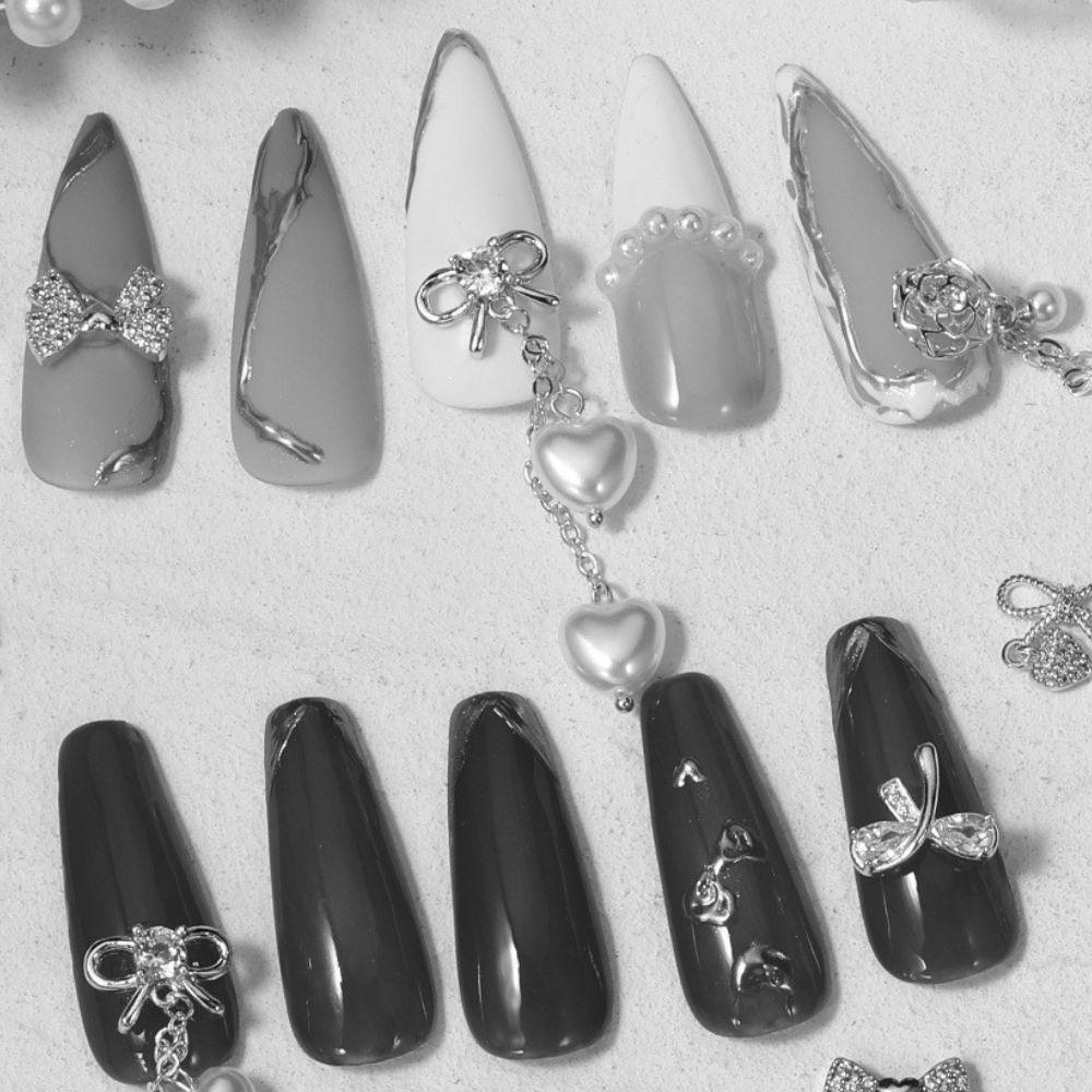 AUGUSTINA Augustina Nail Charms Mewah Super Flash Bunga Hiasan Kuku Manikur Aksesoris DIY Bahan Kuku 3D Dekorasi Kuku