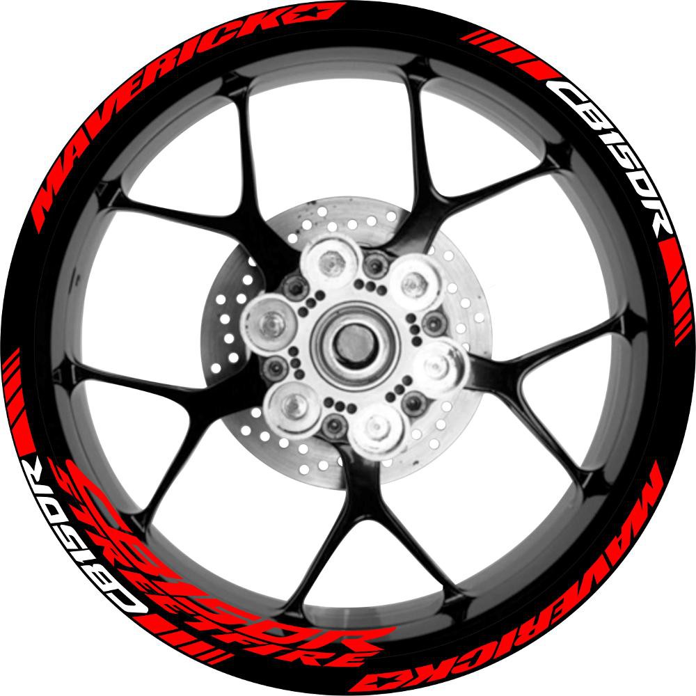 Stiker Velg Motor CB150R StreetFire Model Maverick MVK 25 untuk velg ukuran 17 inch.