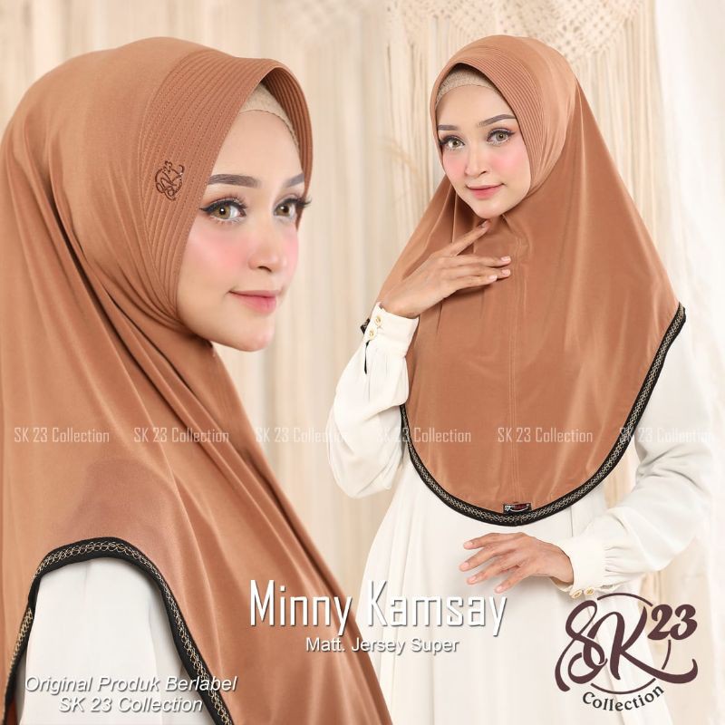 (SK²³ Minny Kamsay) Jilbab INSTAN JERSEY SUPER - Hijab Instan List Kombinasi